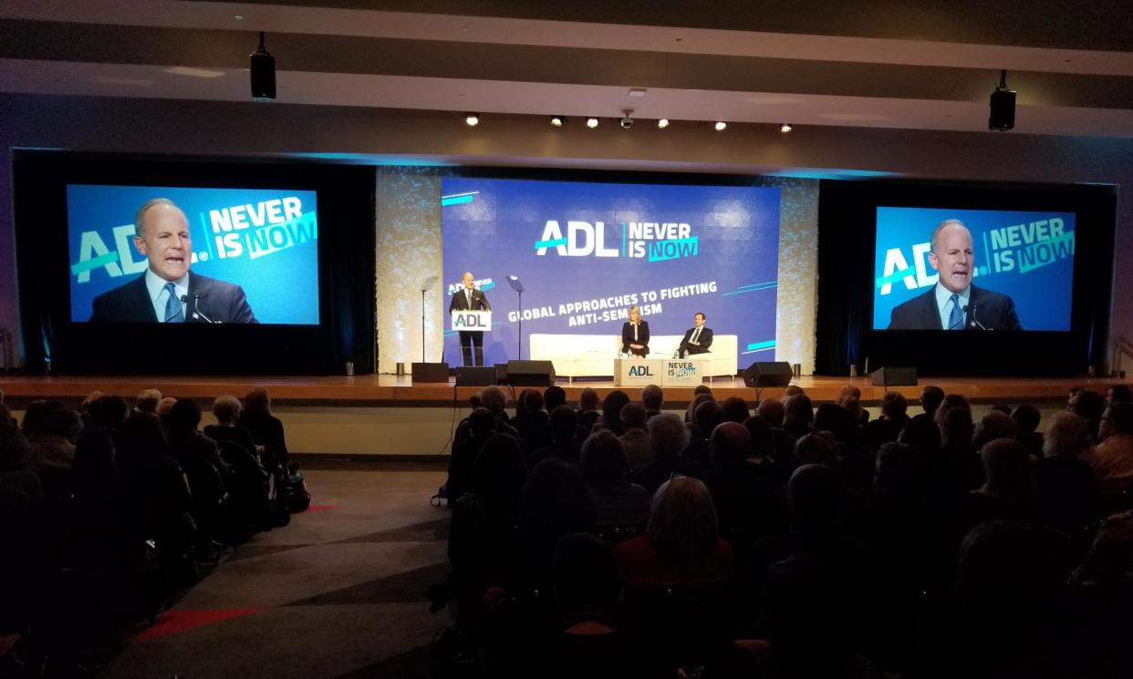 <span>An ADL meeting in New York in 2019.</span><span>Photograph: Anadolu Agency/Getty Images</span>