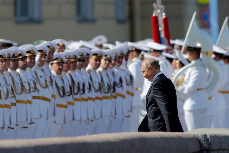 FILE PHOTO: Russia's President Putin attends the Navy Day parade in Saint Petersburg