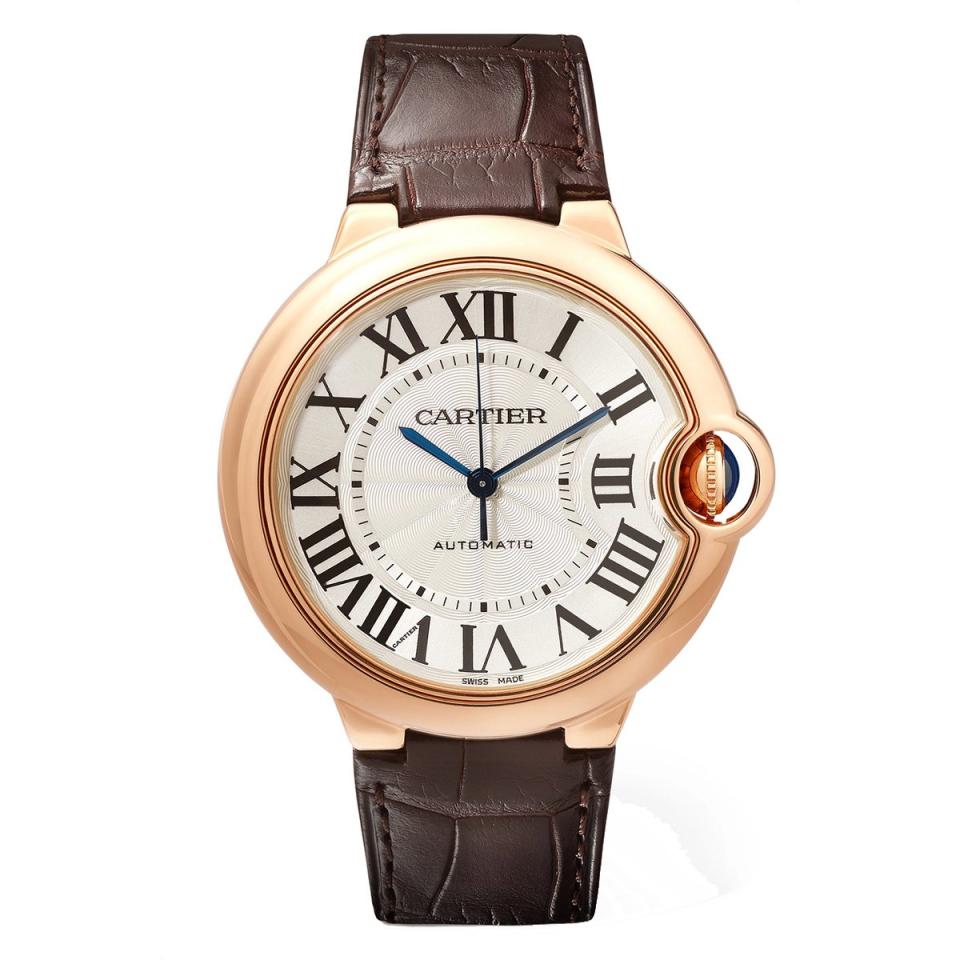 Best Rose Gold Option: Cartier Ballon Bleu de Cartier Pink Gold and Alligator Watch