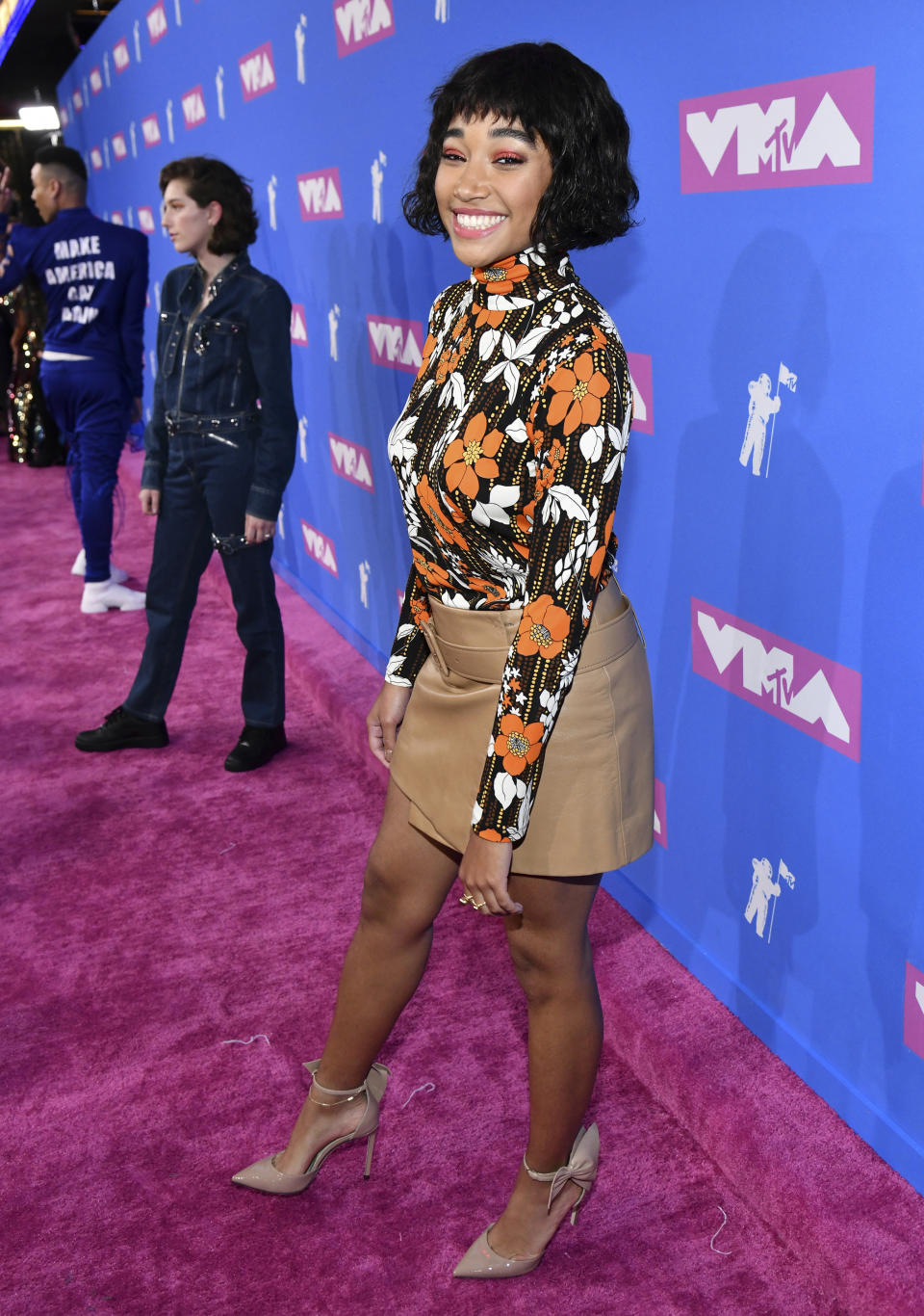 FILE - Amandla Stenberg arrives at the MTV Video Music Awards on Aug. 20, 2018, in New York. Stenberg turns 22 on Oct. 23. (Photo by Charles Sykes/Invision/AP, File)