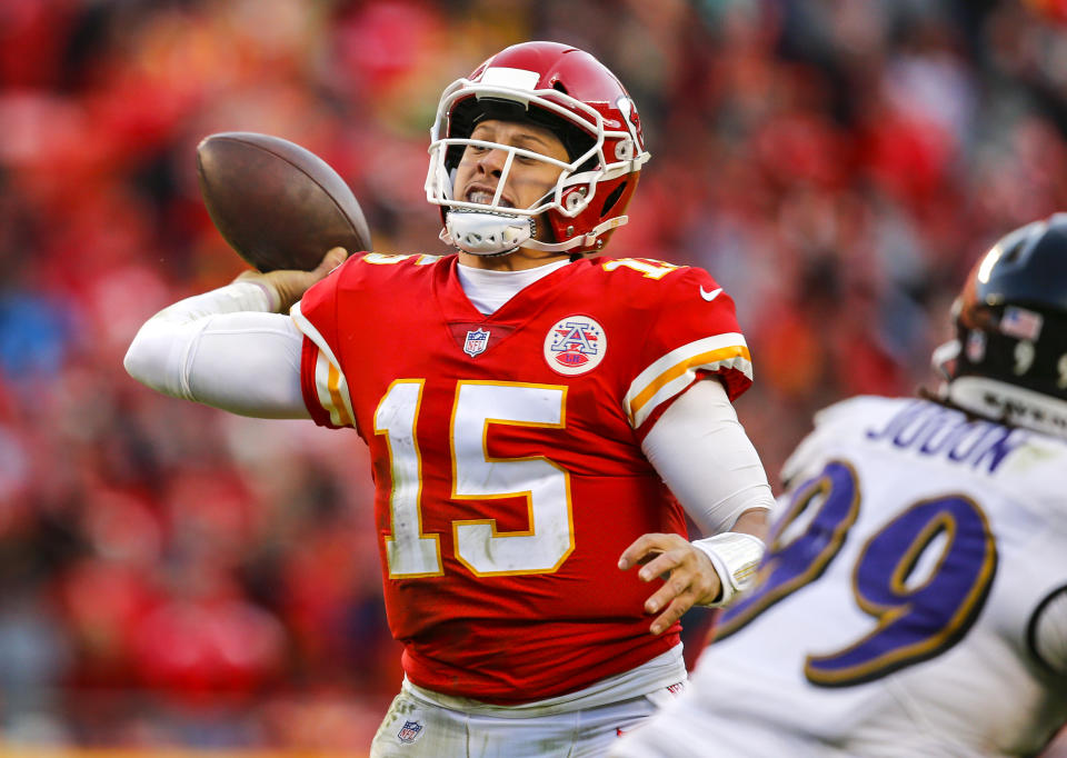 Patrick Mahomes is a front-runner for the league’s MVP award, thanks to his incredible arm and imagination. (Getty Images)