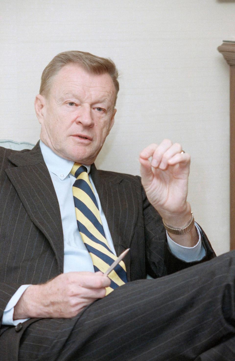 <p>Former National Security Advisor to President Jimmy Carter, Zbigniew Brzezinski, speaking in March 1989. (Photo: Marty Lederhandler/AP) </p>