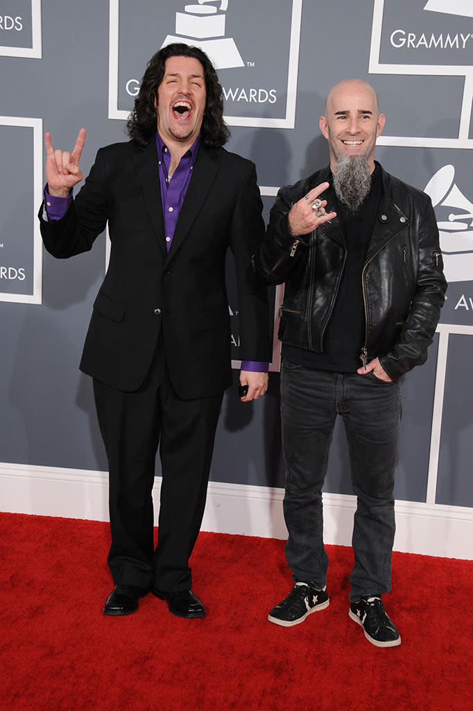 The 55th Annual GRAMMY Awards - Arrivals: Frank Bello and Scott Ian of Anthrax