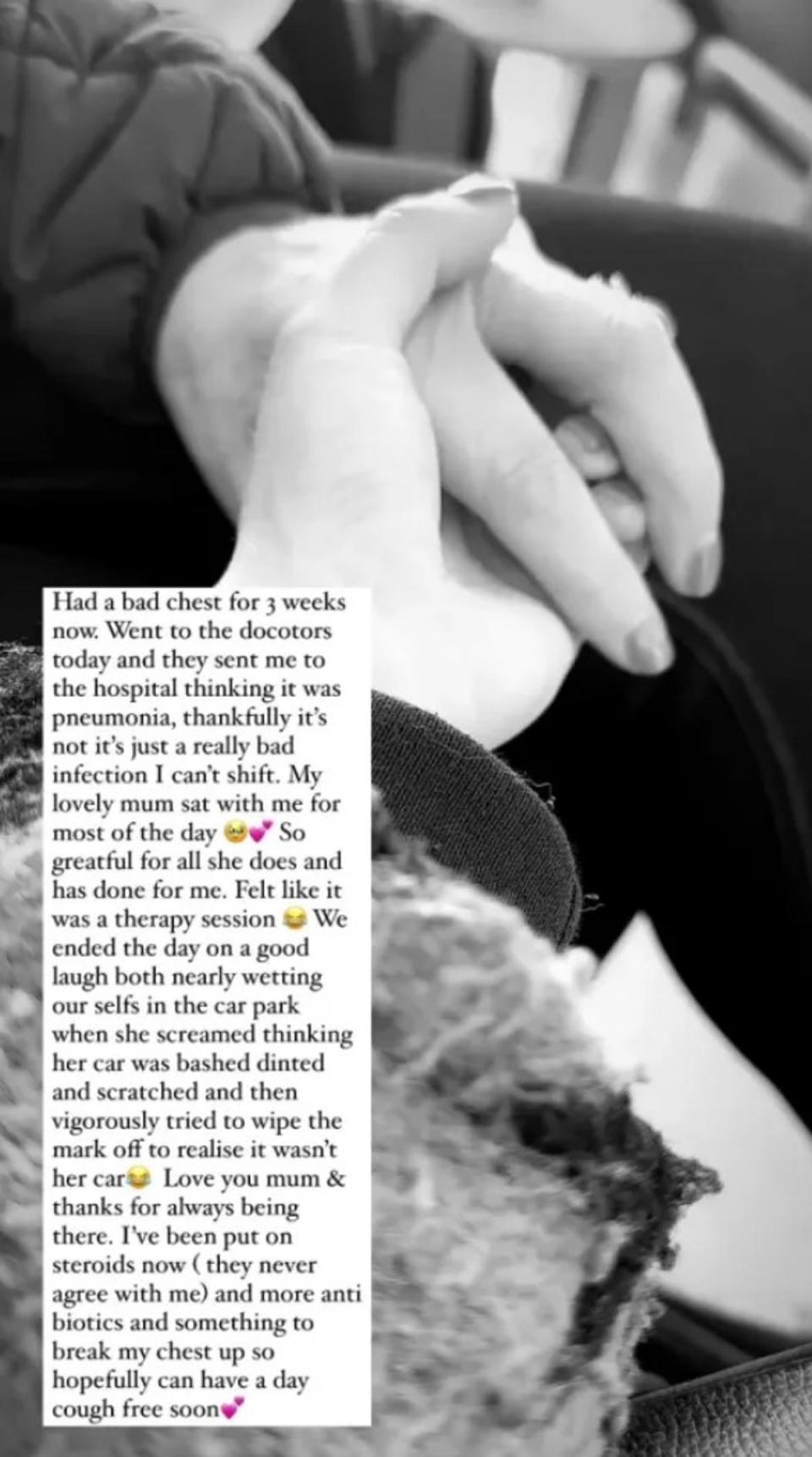 Davis shared an update on her Instagram Story (Instagram/Stephanie Davis)