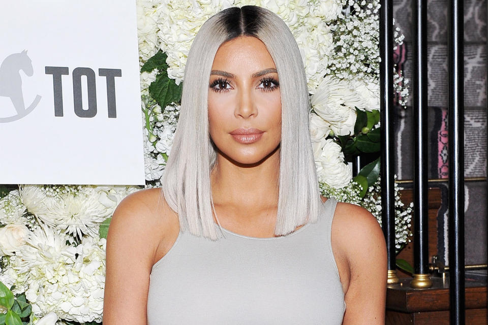 How to Achieve Kim Kardashian's Platinum Gray Hair Color