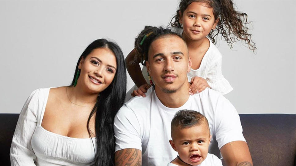 Paige Wainui is pictured here with her late husband Sean and their two kids.