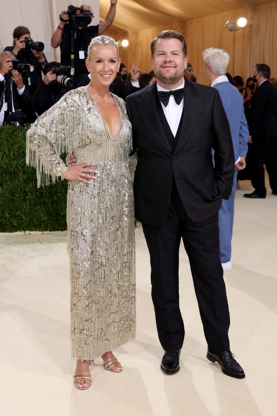 Julia Carey and James Corden