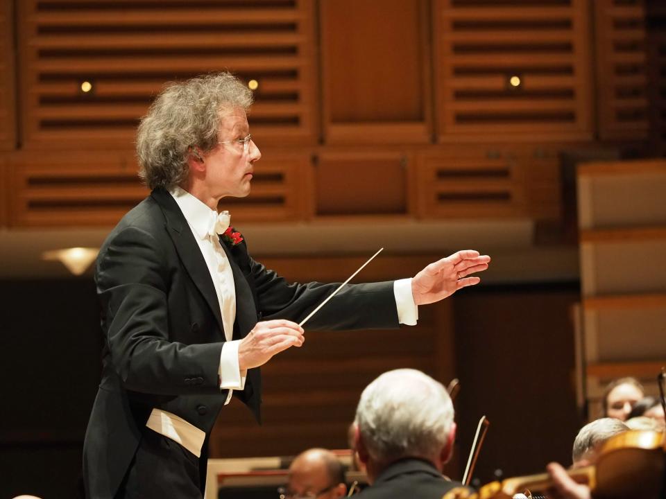Conductor Franz Welser-Möst leads the Cleveland Orchestra in a performance at the Arsht Center in Miami. A "night of celebration" for the orchestra is scheduled for March 25 at Club Colette.