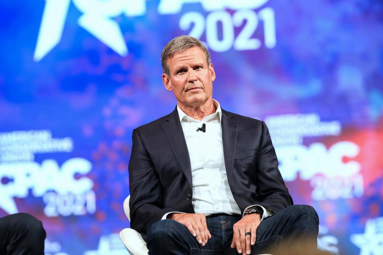 <span>The Tennessee governor, Bill Lee, at CPAC in Dallas, Texas, in 2021.</span><span>Photograph: Dylan Hollingsworth/Bloomberg via Getty Images</span>