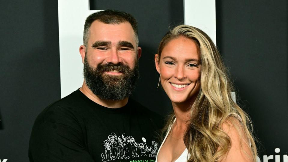 PHOTO: Jason Kelce and Kylie Kelce attend Thursday Night Football Presents The World Premiere of 'Kelce' on September 08, 2023 in Philadelphia, Pennsylvania. (Lisa Lake/Getty Images)