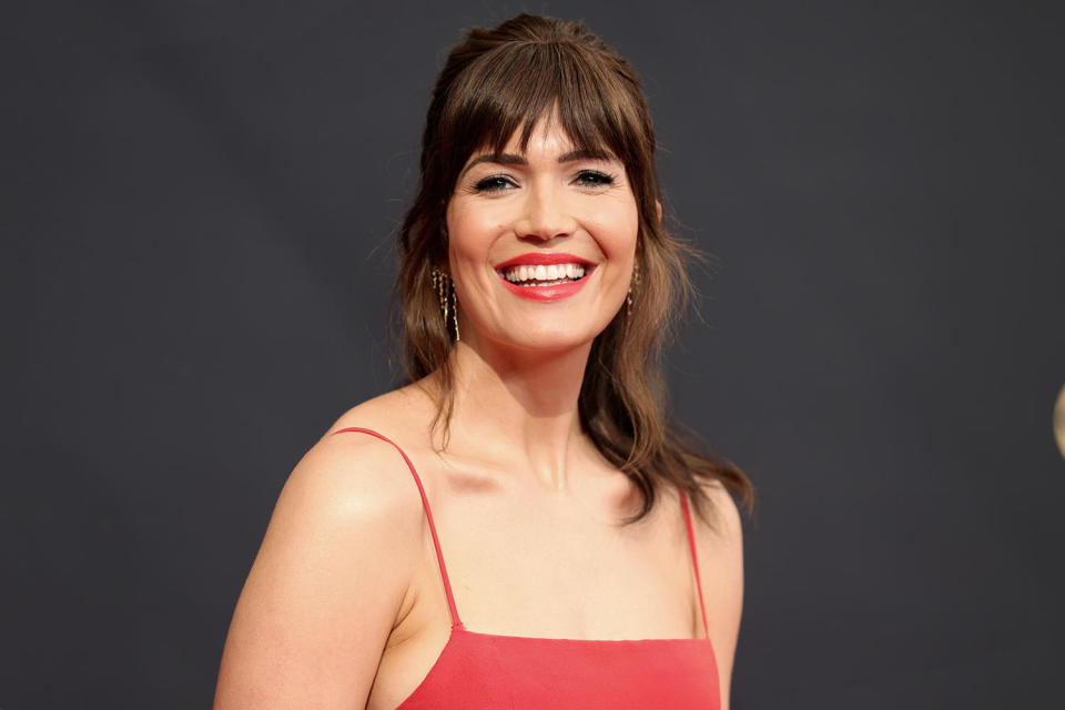 Mandy Moore's Red Lip and Ponytail