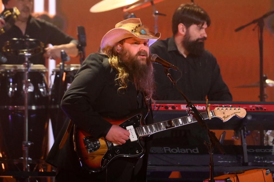 Chris Stapleton performs at the 2023 Grammy Awards. He'll be at the Xfinity Center in Mansfield, Mass., on June 9.
