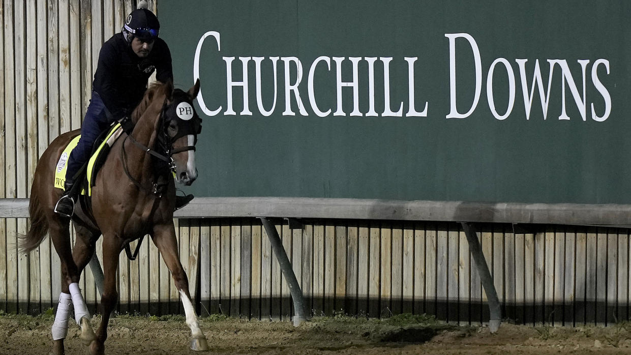 Churchill Downs will suspend races to perform a safety check after a number of horse deaths. (AP Photo/Charlie Riedel)