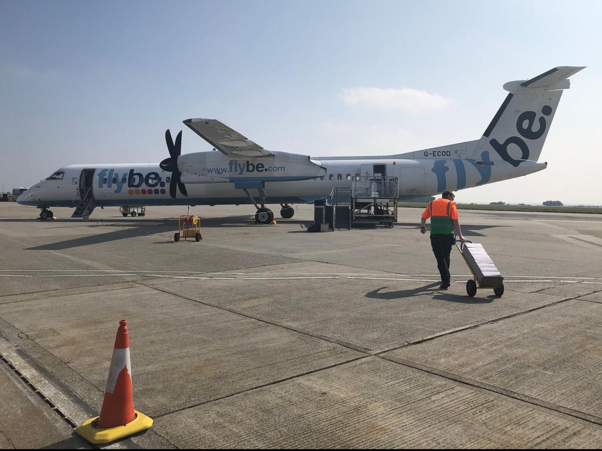 Distant dream: a Flybe aircraft at Newquay airport before the airline collapsed (Simon Calder)
