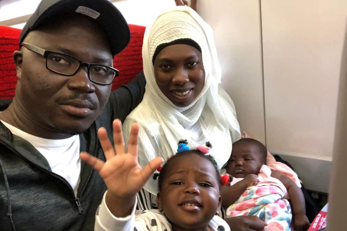 Aboubacarr Drammeh with his wife Fatoumatta Hydara and their daughters, Fatimah and Naeemah Drammeh (PA Media)
