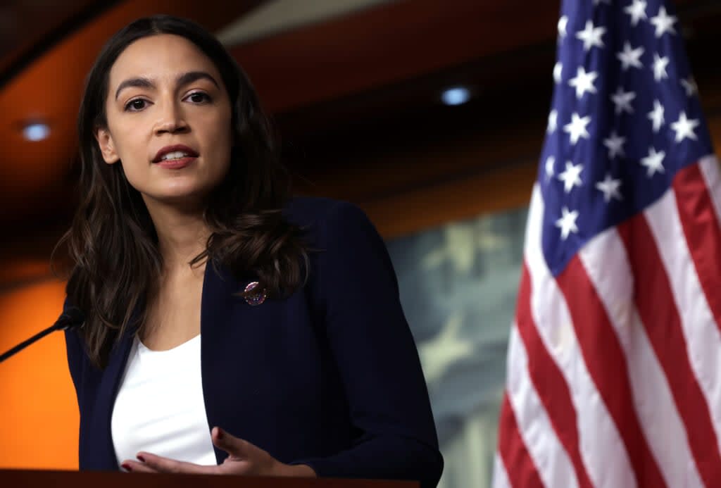 U.S. Rep. Alexandria Ocasio-Cortez (D-NY) said on Instagram about the Capitol Police after an encounter with a conservative provocateur, “This institution is not designed to protect people and it’s really hard and it’s really sad that my only recourse is to just let you know about it.” (Photo by Alex Wong/Getty Images)
