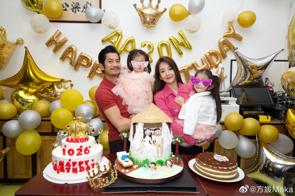 Aaron Kwok celebrated his 56th birthday with his family at home. (Photo: Weibo/1594600804)