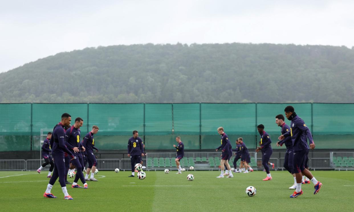 <span>Stones and England hope they have proved they never give in with the win over Slovakia.</span><span>Photograph: Eddie Keogh/The FA/Getty Images</span>