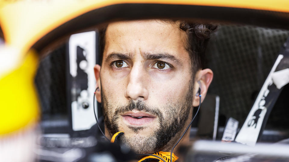 Daniel Ricciardo is pictured preparing to go out on track for McLaren.