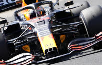 Red Bull driver Max Verstappen of the Netherlands steers his car during the first free practice at the Hungaroring racetrack in Mogyorod, Hungary, Friday, July 30, 2021. The Hungarian Formula One Grand Prix will be held on Sunday. (AP Photo/Darko Bandic)