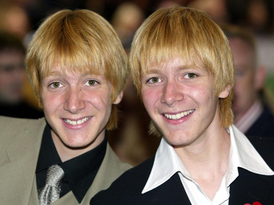 James (left) and Oliver Phelps in 2002.