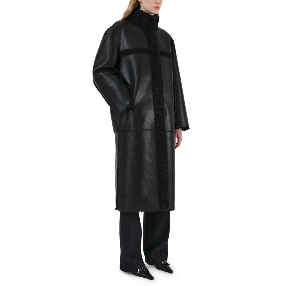 10. Apparis Tilly Reversible Faux Shearling & Faux Leather Long Coat