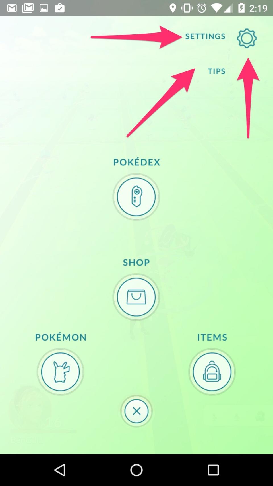 Pokemon GO (arrows)