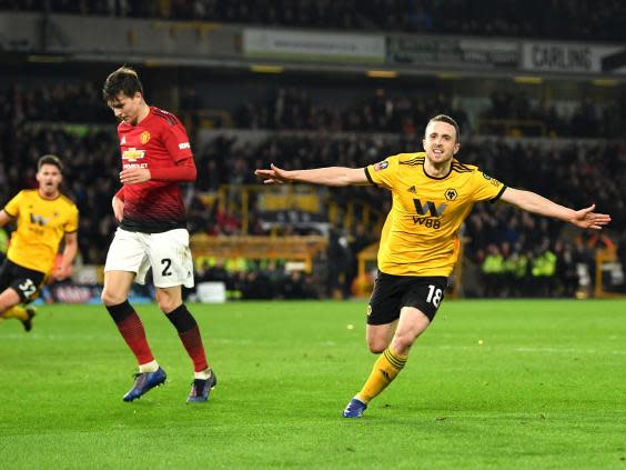 Jota celebrates scoring Wolves’ second (Getty)