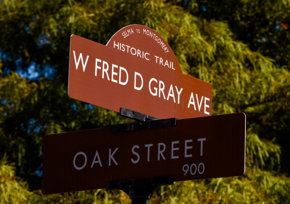 Fred D. Gray Avenue in Montgomery, Ala., on Tuesday October 26, 2021. The city of Montgomery has renamed Jeff Davis Avenue into Fred D. Gray Avenue.