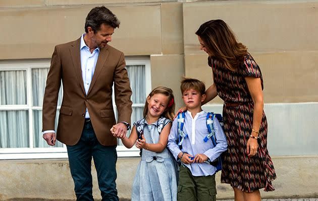 Princess Josephine beamed as Prince Vincent appeared to have red eyes from crying. Photo: Getty Images