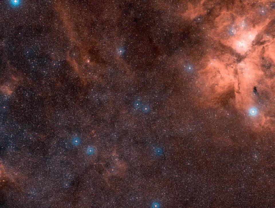 One of the brightest stars in the Milky Way galaxy, AG Carinae, taken by the Hubble Space Telescope. The James Webb Telescope is 100 times more powerful than the Hubble (ESA/Hubble/Digitised Sky Survey 2/PA) (PA Media)