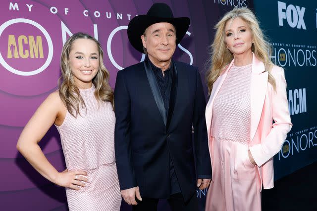 <p>Jason Kempin/Getty</p> Lily Pear Black, Clint Black and Lisa Hartman Black at the ACM Honors on Aug. 23, 2023 in Nashville