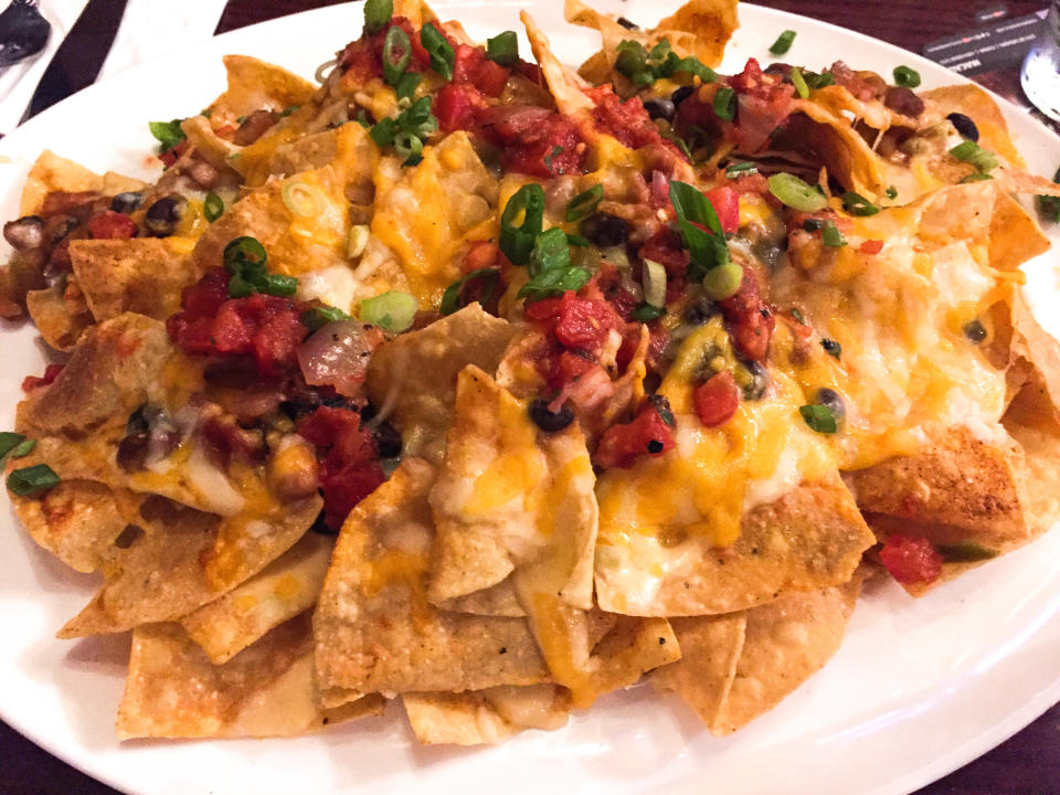 A plate of nachos.