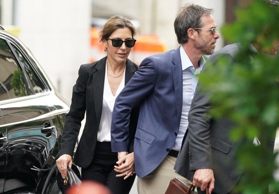 Hallie Biden, widow of Beau Biden and former girlfriend to Hunter Biden, arrives with her fiancee John Hopkins Anning, at federal court during Hunter's trial for criminal gun charges in Wilmington, Delaware, U.S., June 6, 2024 (REUTERS)