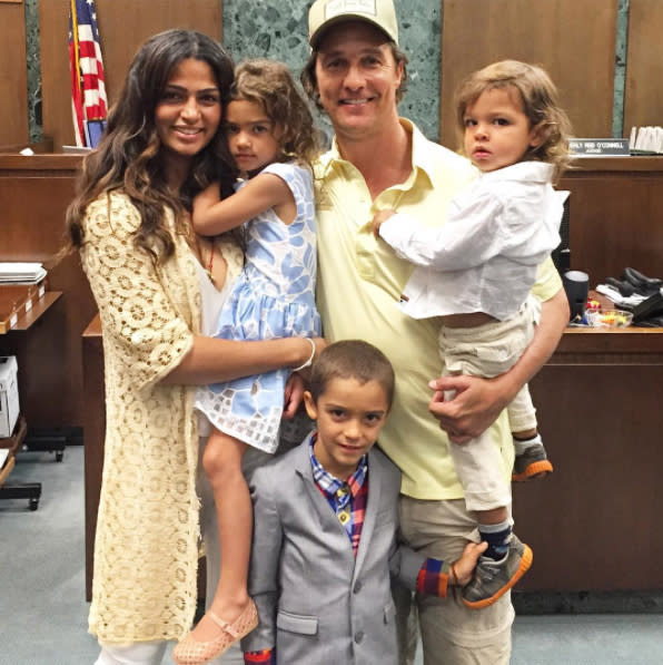 Camila Alves, Matthew McConaughey and their children Levi, Vida and Livingston