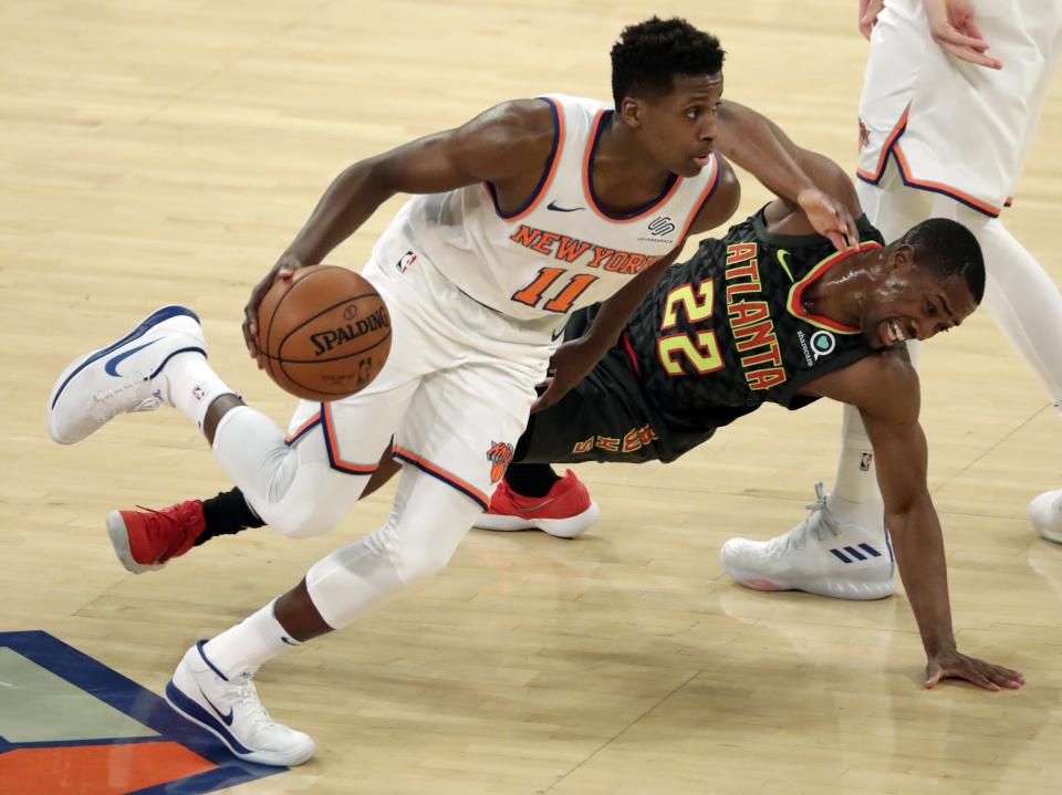 New York Knicks guard Frank Ntilikina has seen an increased workload of late, boosting his fantasy value. (EFE/EPA/JASON SZENES)