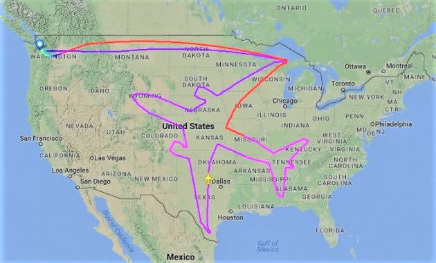 Dreamliner outline flight