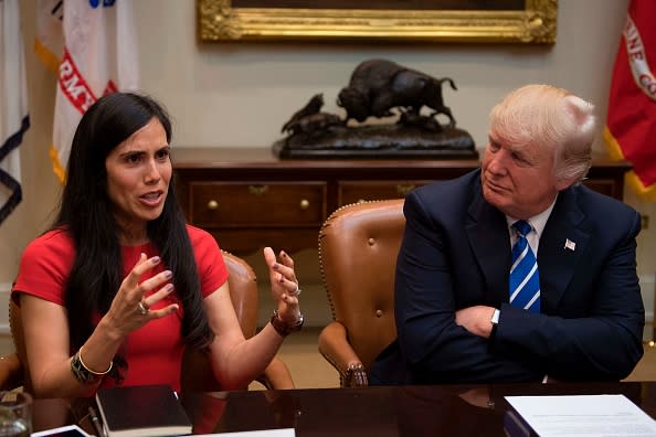 CEO of Trumbull Unmanned Dyan Gibbens speaks as US President Donald Trump participates in a roundtable with women small business owners at the White House in Washington, DC, March 27, 2017. (JIM WATSON/AFP/Getty Images)