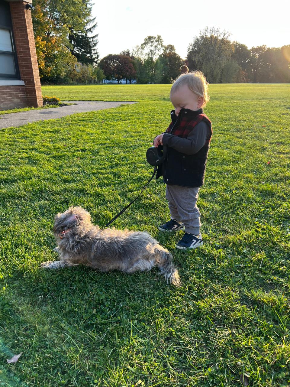 Tess’ dog Alfie and son Henry, who is now 2, have become good friends.