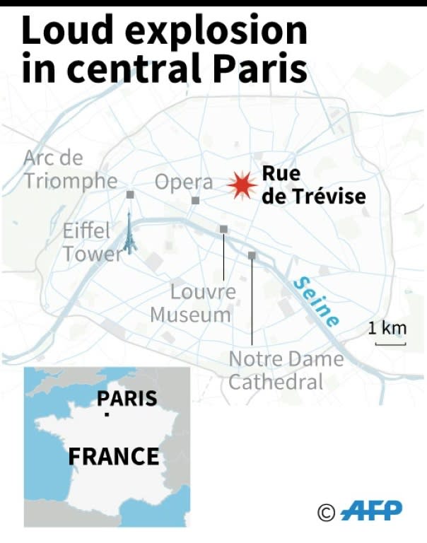 A large explosion badly damaged a bakery in central Paris on Saturday