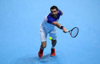 Tennis - ATP World Tour Finals - The O2 Arena, London, Britain - November 16, 2017 Croatia's Marin Cilic in action during his group stage match against Switzerland's Roger Federer REUTERS/Toby Melville