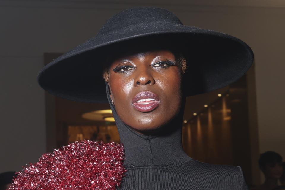 Jodie Turner-Smith attends the Balmain Spring/Summer 2024 womenswear fashion collection presented Wednesday, Sept. 27, 2023 in Paris. (AP Photo/Vianney Le Caer)