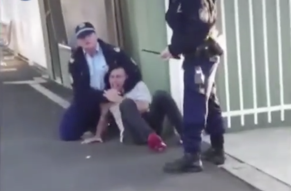 The man was stopped by police at Yennora train station. Source: 7 News