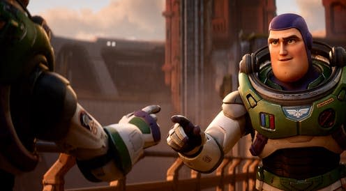 <span class="caption">Lightyear will be the studio's first film to include an overt reference to LGBTQ+ relationships. </span> <span class="attribution"><a class="link " href="https://press.disney.co.uk/press-kit/lightyear" rel="nofollow noopener" target="_blank" data-ylk="slk:Disney Media/Pixar;elm:context_link;itc:0;sec:content-canvas">Disney Media/Pixar</a></span>