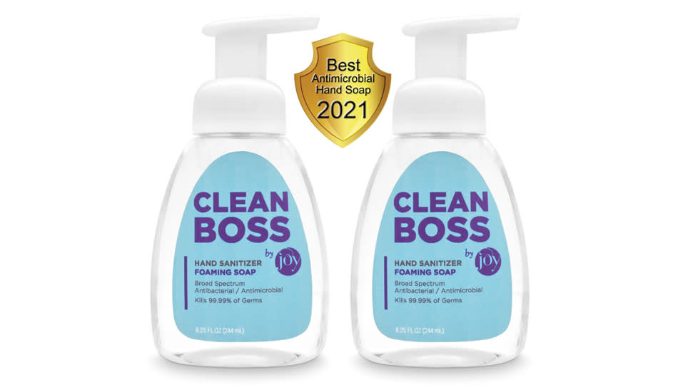 CleanBoss by Joy Sanitizing Foam Soap Set is award-winning &#x002014; Joy&#39;s got high standards when it comes to staying clean! (Photo: HSN)