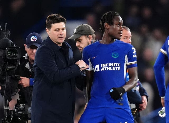 Chelsea manager Mauricio Pochettino and Trevoh Chalobah