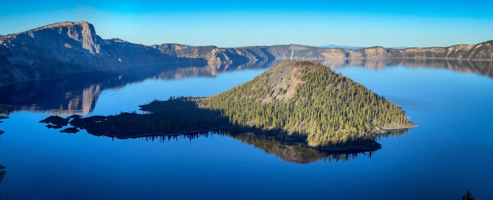 Wizard Island at Crater Lake National Park.