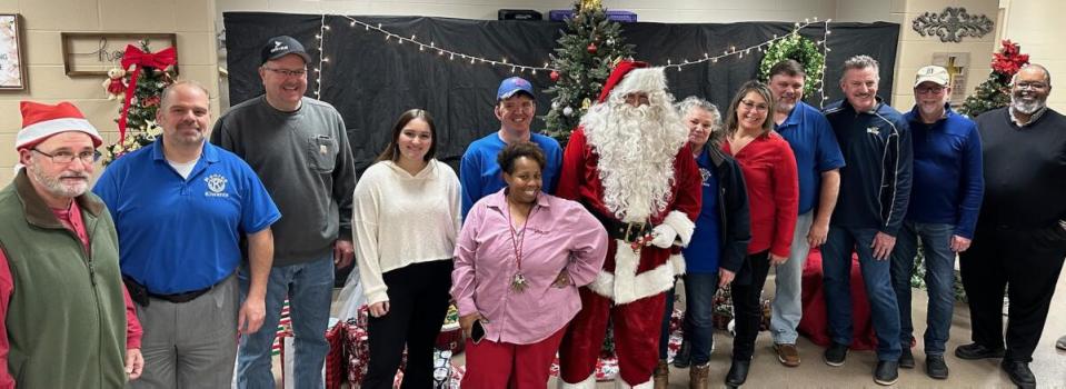 Santa gave gifts to children at the annual Christmas event at the Salvation Army Center for Hope.