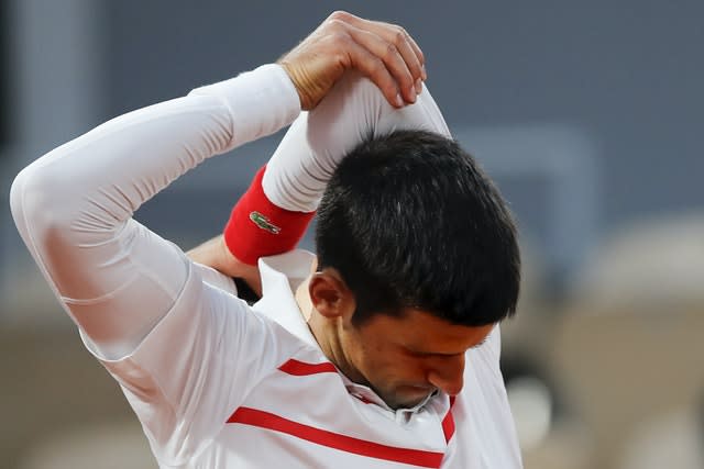 Djokovic said he experienced some shoulder and neck issues during the match (Christophe Ena/AP).