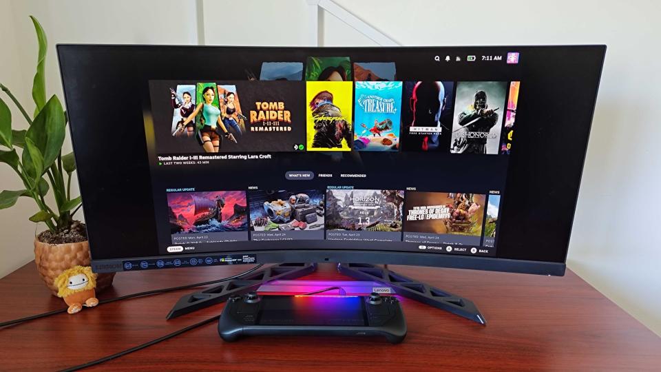 Lenovo Legion Y34wz-30 with Steam Deck OLED connected via USB-C